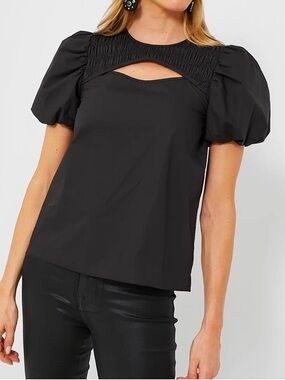 Hyacinth House Keyhole Birdie Blouse in Black Size XXL